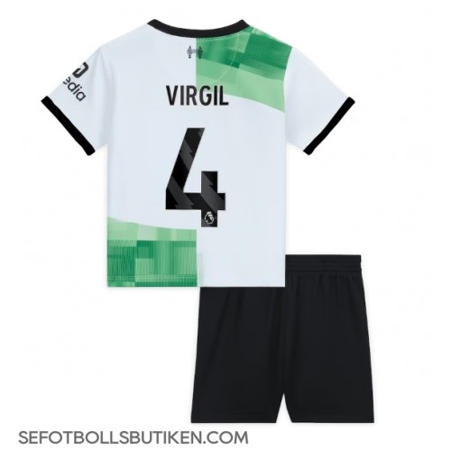 Liverpool Virgil van Dijk #4 Replika Babykläder Borta matchkläder barn 2023-24 Korta ärmar (+ Korta byxor)
